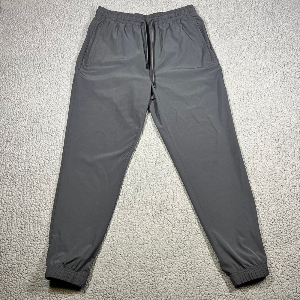 Cove USA Jogger Pants Charcoal Gray Elastic Waist Drawstring Men's 32/28 Tapered